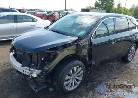 2016 Acura Mdx Technology Entertainment Packages/Technology, Entertainment Acurawatch Plus Packages из США, поврежденный, VIN 5FRYD4H68GB008350